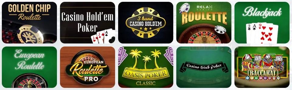 Jeux de table au The Dog House Casino